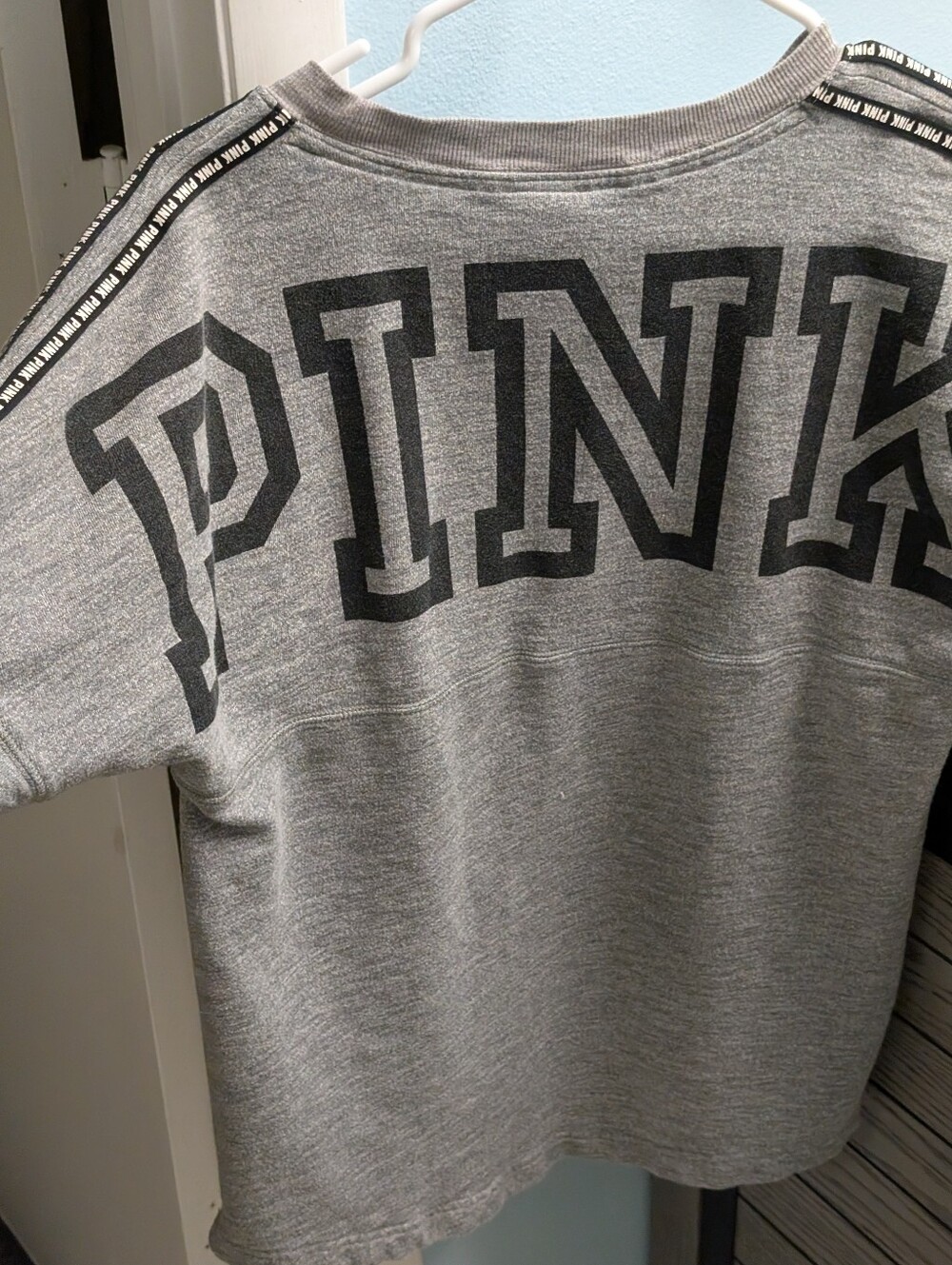 PINK Grey Logo Sweatshirt Women's Small